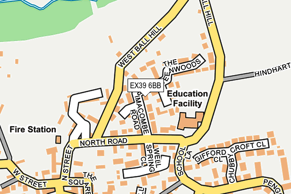 EX39 6BB map - OS OpenMap – Local (Ordnance Survey)