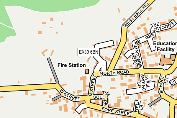 EX39 6BN map - OS OpenMap – Local (Ordnance Survey)