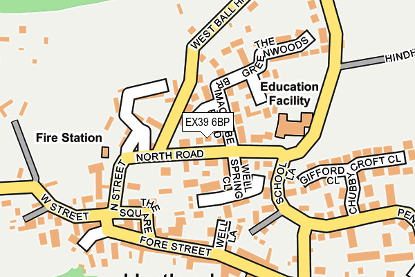 EX39 6BP map - OS OpenMap – Local (Ordnance Survey)