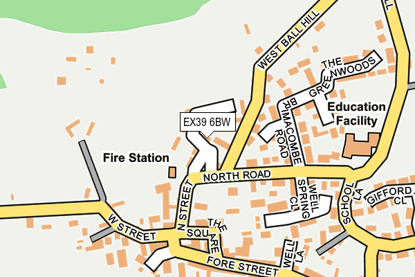 EX39 6BW map - OS OpenMap – Local (Ordnance Survey)