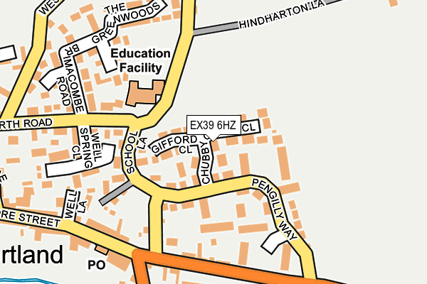 EX39 6HZ map - OS OpenMap – Local (Ordnance Survey)