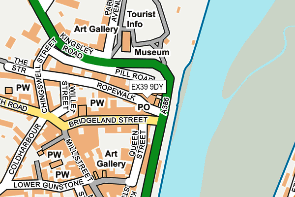 EX39 9DY map - OS OpenMap – Local (Ordnance Survey)