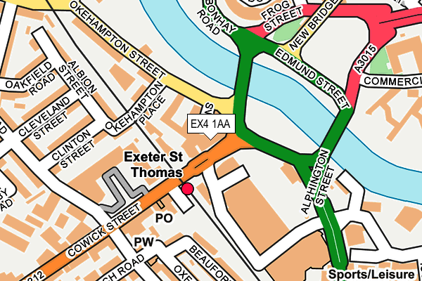 EX4 1AA map - OS OpenMap – Local (Ordnance Survey)