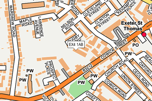 EX4 1AB map - OS OpenMap – Local (Ordnance Survey)