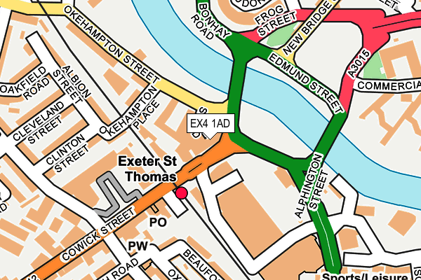 EX4 1AD map - OS OpenMap – Local (Ordnance Survey)