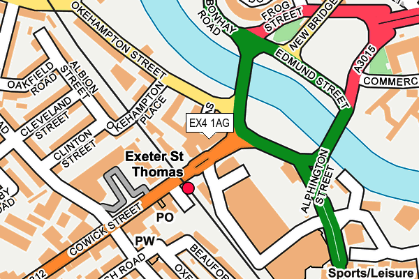 EX4 1AG map - OS OpenMap – Local (Ordnance Survey)