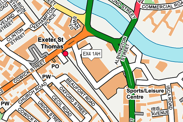 EX4 1AH map - OS OpenMap – Local (Ordnance Survey)