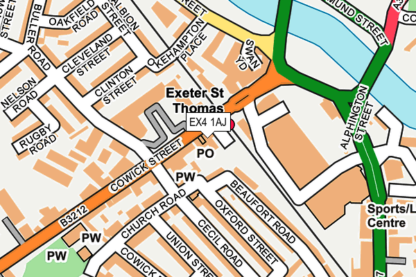 EX4 1AJ map - OS OpenMap – Local (Ordnance Survey)
