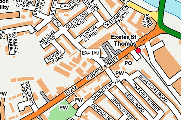 EX4 1AU map - OS OpenMap – Local (Ordnance Survey)