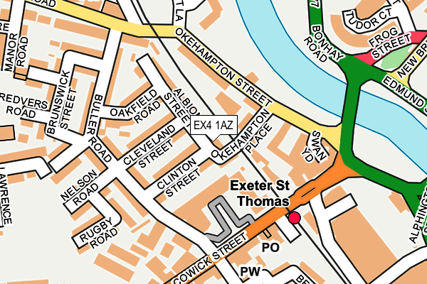 EX4 1AZ map - OS OpenMap – Local (Ordnance Survey)