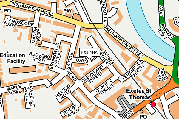 EX4 1BA map - OS OpenMap – Local (Ordnance Survey)