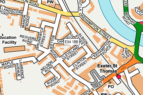 EX4 1BB map - OS OpenMap – Local (Ordnance Survey)
