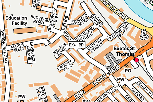 EX4 1BD map - OS OpenMap – Local (Ordnance Survey)