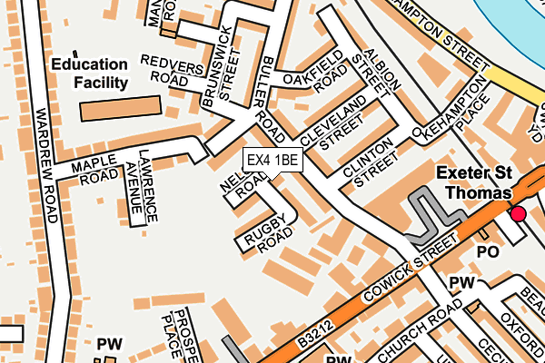EX4 1BE map - OS OpenMap – Local (Ordnance Survey)