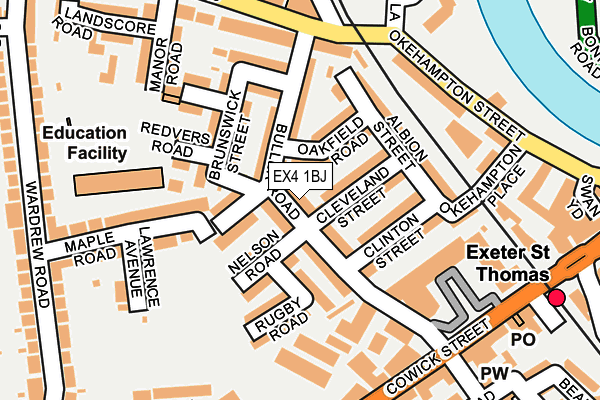 EX4 1BJ map - OS OpenMap – Local (Ordnance Survey)