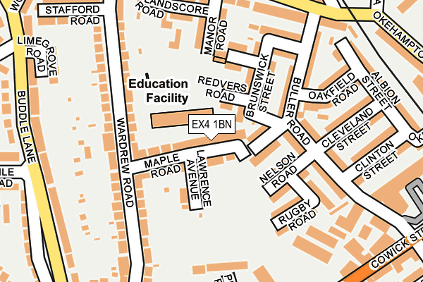 EX4 1BN map - OS OpenMap – Local (Ordnance Survey)