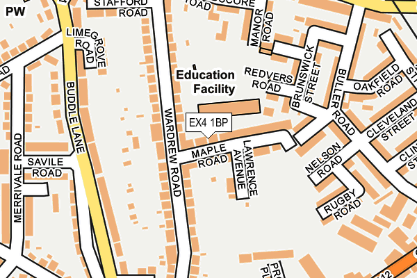EX4 1BP map - OS OpenMap – Local (Ordnance Survey)