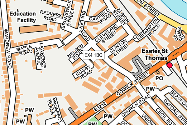 EX4 1BQ map - OS OpenMap – Local (Ordnance Survey)