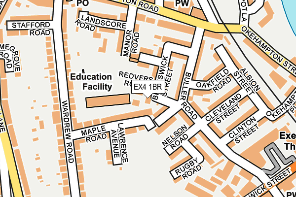 EX4 1BR map - OS OpenMap – Local (Ordnance Survey)