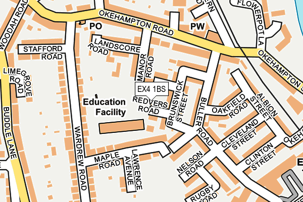 EX4 1BS map - OS OpenMap – Local (Ordnance Survey)