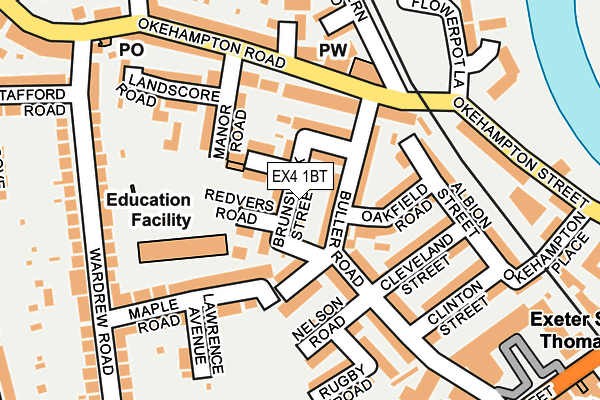 EX4 1BT map - OS OpenMap – Local (Ordnance Survey)