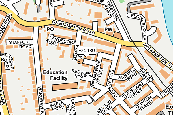 EX4 1BU map - OS OpenMap – Local (Ordnance Survey)