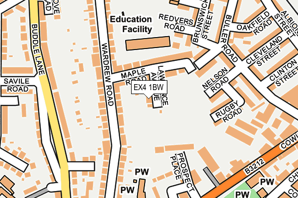 EX4 1BW map - OS OpenMap – Local (Ordnance Survey)