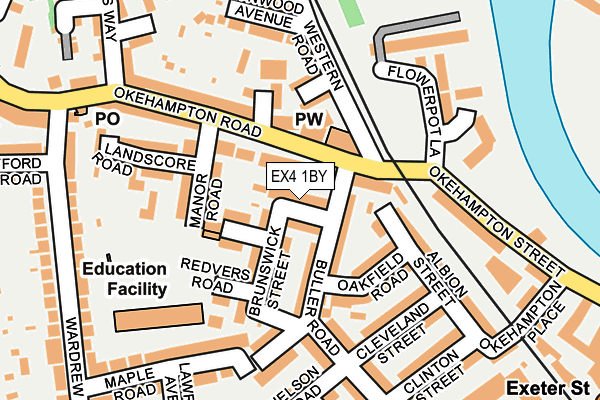 EX4 1BY map - OS OpenMap – Local (Ordnance Survey)