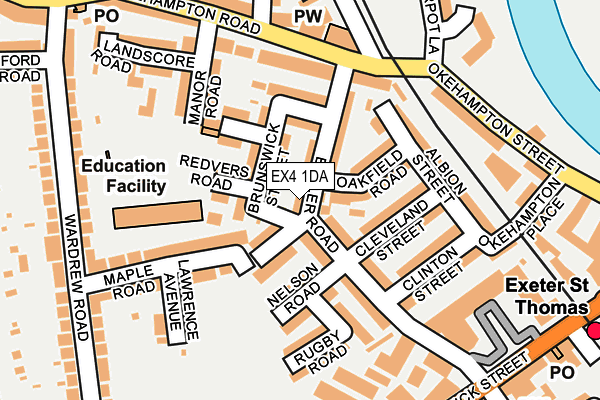 EX4 1DA map - OS OpenMap – Local (Ordnance Survey)