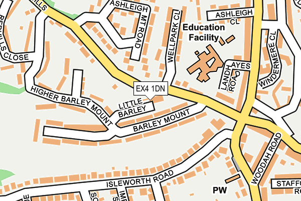 EX4 1DN map - OS OpenMap – Local (Ordnance Survey)