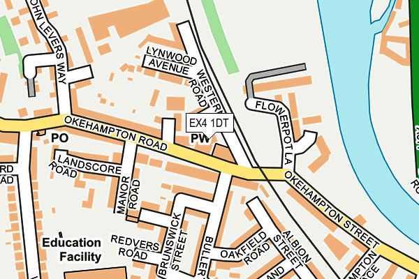 EX4 1DT map - OS OpenMap – Local (Ordnance Survey)