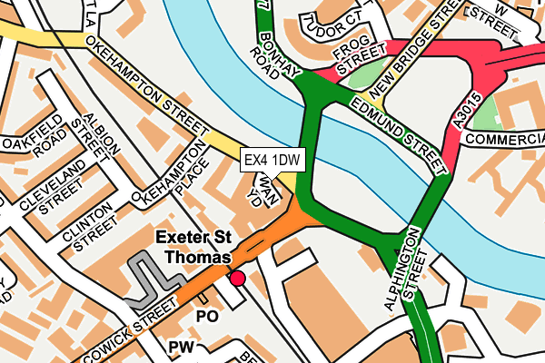 EX4 1DW map - OS OpenMap – Local (Ordnance Survey)
