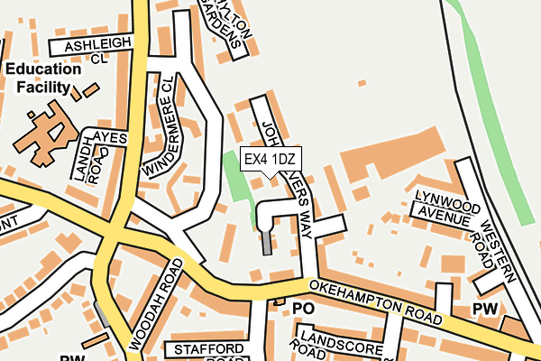 EX4 1DZ map - OS OpenMap – Local (Ordnance Survey)