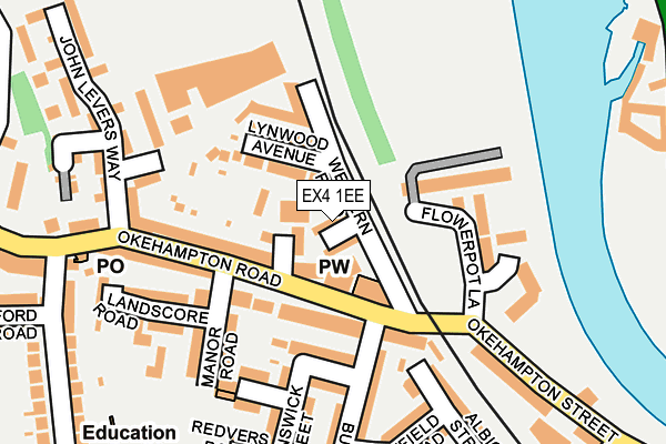 EX4 1EE map - OS OpenMap – Local (Ordnance Survey)
