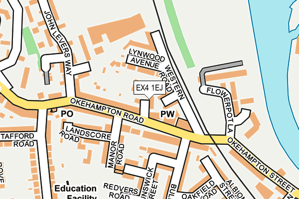 EX4 1EJ map - OS OpenMap – Local (Ordnance Survey)