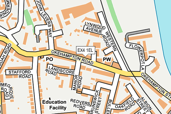 EX4 1EL map - OS OpenMap – Local (Ordnance Survey)