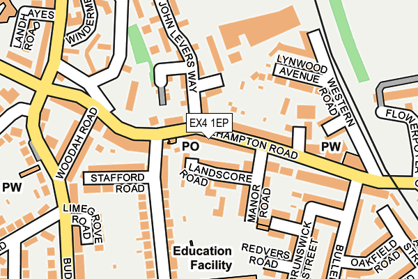 EX4 1EP map - OS OpenMap – Local (Ordnance Survey)