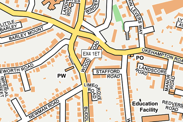 EX4 1ET map - OS OpenMap – Local (Ordnance Survey)