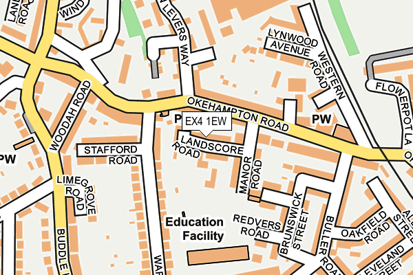 EX4 1EW map - OS OpenMap – Local (Ordnance Survey)