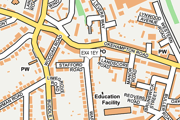 EX4 1EY map - OS OpenMap – Local (Ordnance Survey)