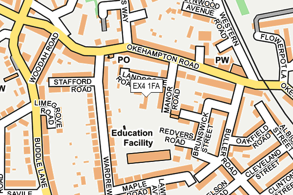 EX4 1FA map - OS OpenMap – Local (Ordnance Survey)