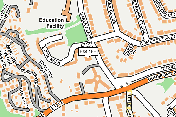 EX4 1FE map - OS OpenMap – Local (Ordnance Survey)