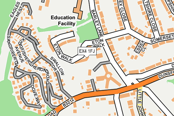 EX4 1FJ map - OS OpenMap – Local (Ordnance Survey)