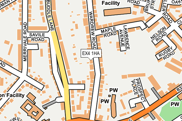 EX4 1HA map - OS OpenMap – Local (Ordnance Survey)