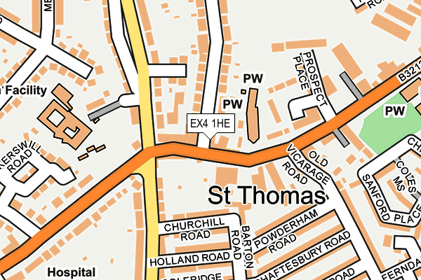 EX4 1HE map - OS OpenMap – Local (Ordnance Survey)