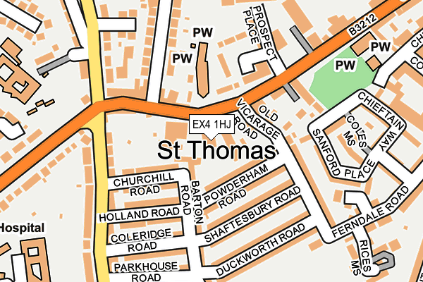 EX4 1HJ map - OS OpenMap – Local (Ordnance Survey)