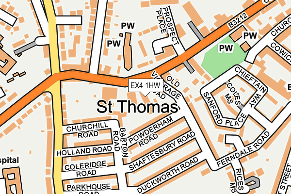 EX4 1HW map - OS OpenMap – Local (Ordnance Survey)