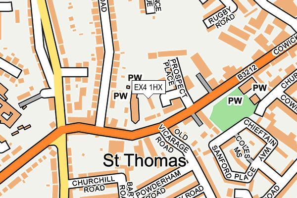 EX4 1HX map - OS OpenMap – Local (Ordnance Survey)