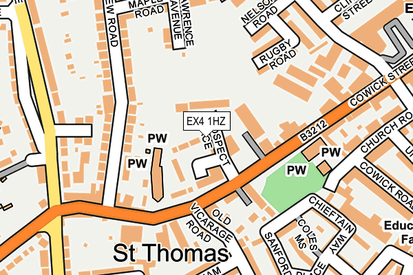 EX4 1HZ map - OS OpenMap – Local (Ordnance Survey)