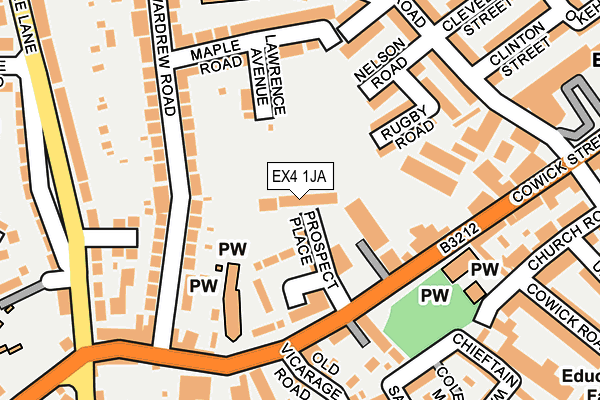 EX4 1JA map - OS OpenMap – Local (Ordnance Survey)